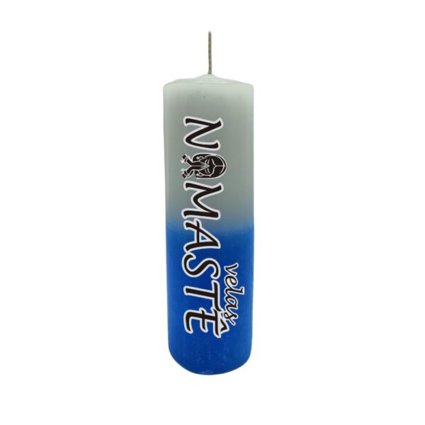 Vela 7 Dias Bicolor - Branca e Azul Claro - 260g