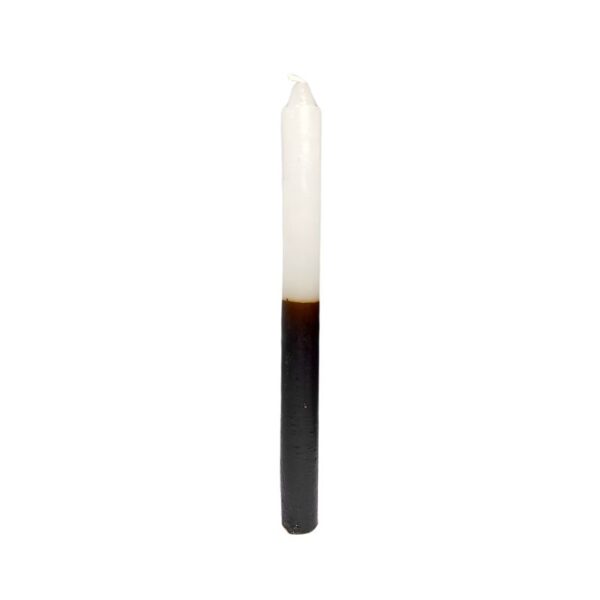 Vela Palito Bicolor - 18 cm - Branco e Preto - Unidade