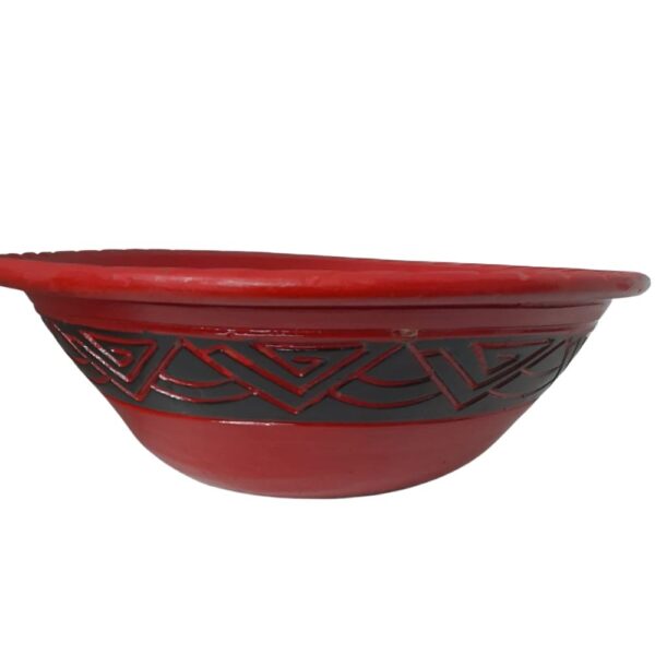 Alguidar de Barro Marajoara Vermelho e Preto