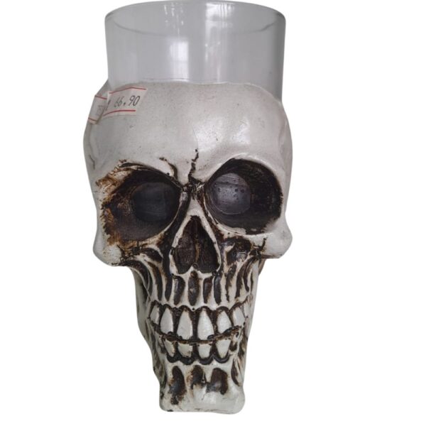 Copo de Whisky com Caveira em resina