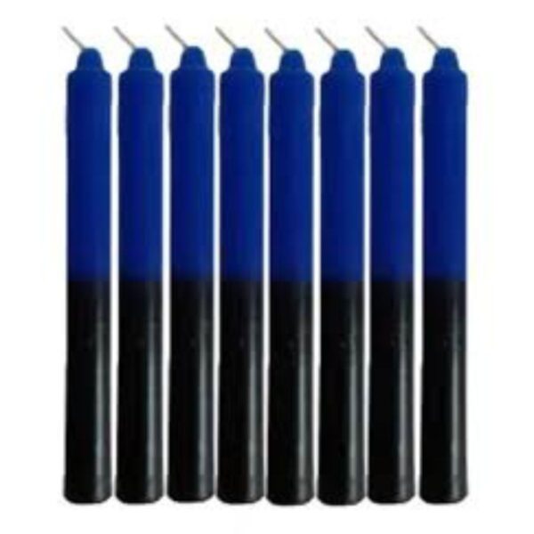 1 Kg de Vela Palito Azul e Preta 18 cm ( 32 Unidades )