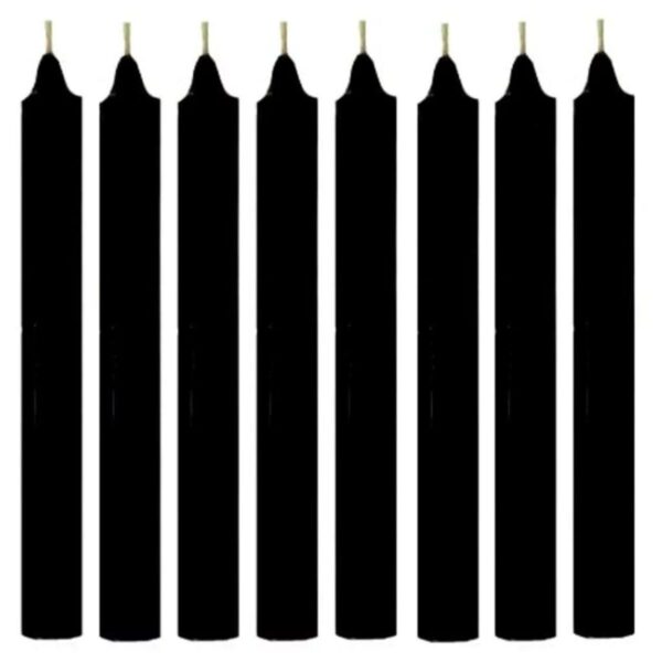 1 Kg de Vela Palito Preta 18 cm ( 32 Unidades )