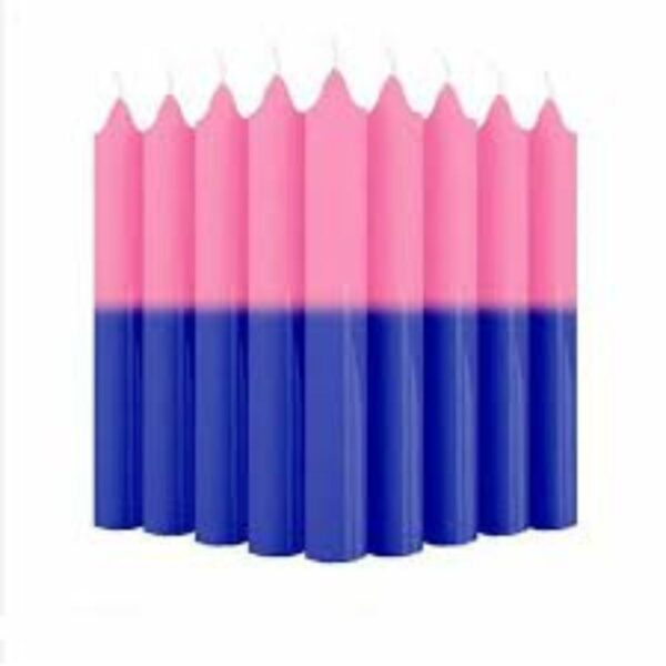 1 Kg de Vela Palito Rosa e Azul 18 cm ( 32 Unidades )