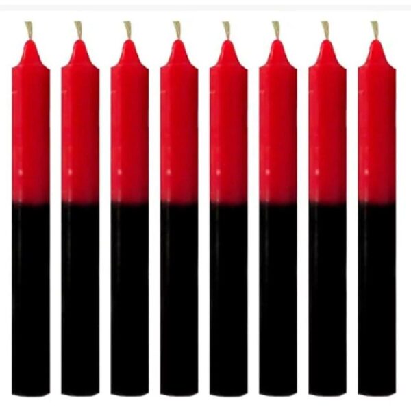 1 Kg de Vela Palito Vermelha e Preta 18 cm ( 32 Unidades )