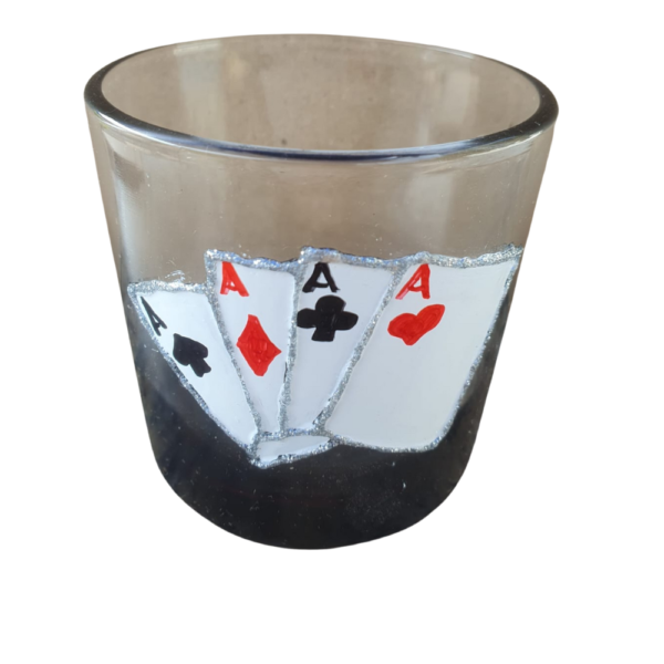 Copo De Whisky Decorado Com Estampa De Cartas 320 Ml